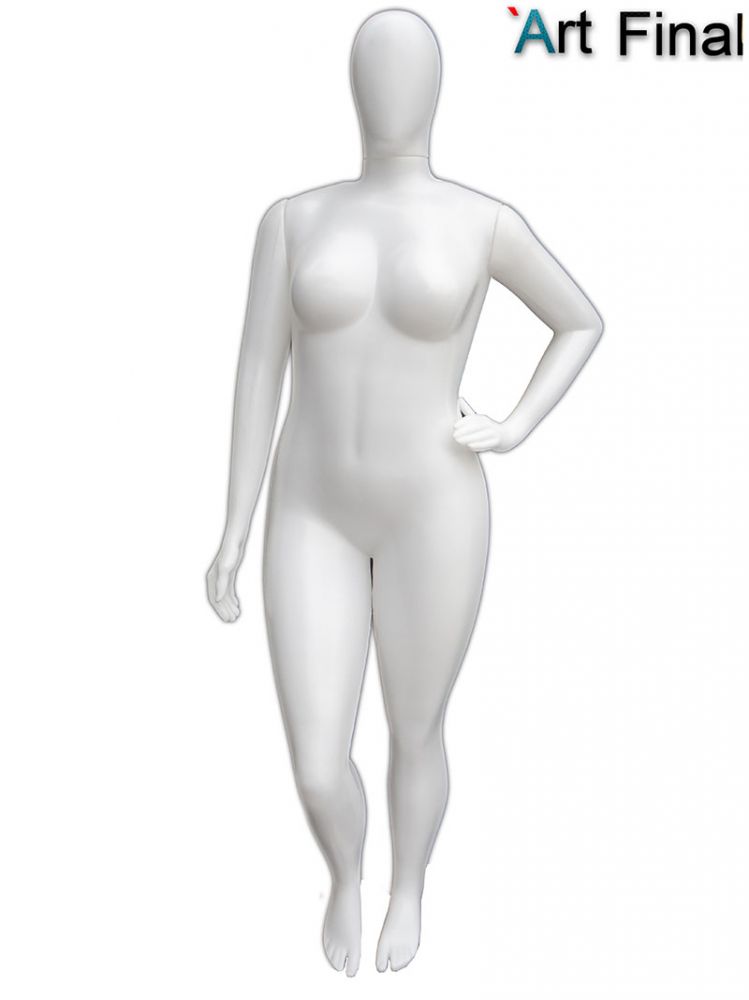 Art Final Expositores Manequim Feminino Pose Plus Size Cabeca De Ovo Plastico Branco